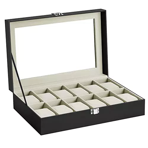 SONGMICS Porta Orologi a 12 Posti, Scatola Portaorologi