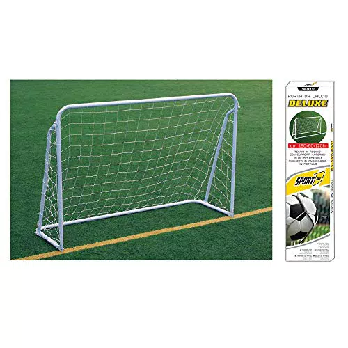 Sport1 Porta da Calcio Deluxe in acciaio Bianco 180x60x120 cm