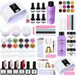 SPTHTHHPY Kit Semipermanente Unghie Completo Professionale in 4 Coloris Gel 36W LED Lampada Polveri e 75ML Liquidi Acrilici Unghie Finte Base e Top Coat Gli Strumenti Completo per Salone