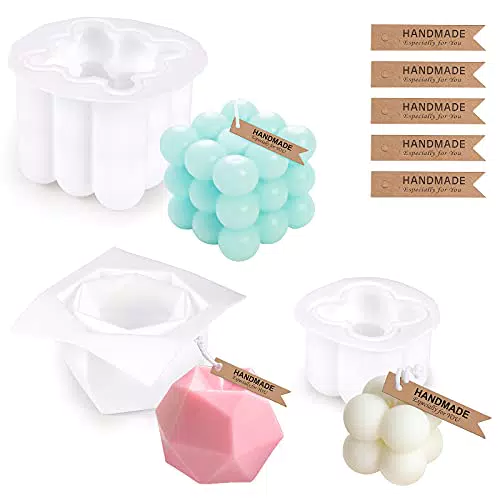 Stampo per Candele, GuKKK 3 Pcs Stampi per Candele in Silicone