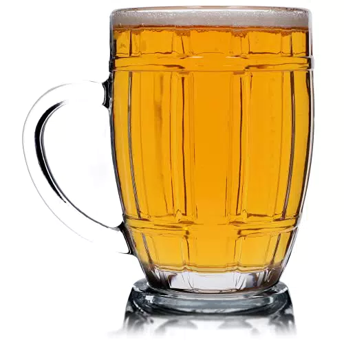 Tazza di birra kadax, bicchiere di birra con una maniglia comoda e un pavimento spesso