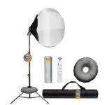 TECDIGBO 150W LED Lantern Softbox, φ65cm Photography Video Lighting Kit，720 LEDs Tricolor Continuous Light，Dimmable 3000K-6500K CRI 98+