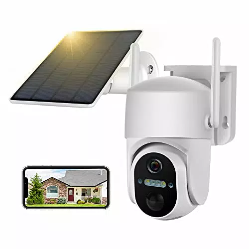Telecamera Wi-Fi Esterno Senza Fili con Batteria Pannello Solare