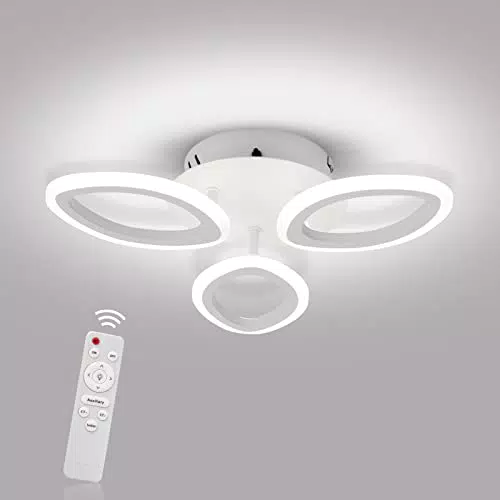 Temgin Plafoniera LED Moderna Dimmerabile Lampada da Soffitto con Telecomando 30W 2400LM Nero per Soggiorno Camera da Letto Sala da Pranzo Cucina
