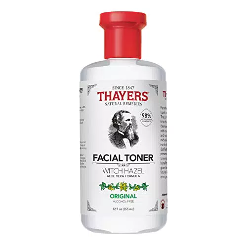 Thayers Lozione Tonica Viso Delicata Amamelide Originale con Aloe Vera Biologica - luminosità restringe pori - - alcool-free - vegan - 98% ingredienti naturali - testato dermatologicamente- 355ml