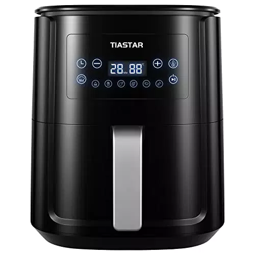 Tiastar 5, 5 Litri Friggitrice ad Aria Calda, Air Fryer con Tempo Temperatura Regolabili 1700W