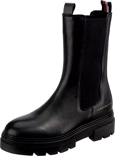 Tommy Hilfiger Stivali Bassi Donna Monochromatic Chelsea Stivaletti