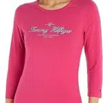 Tommy Hilfiger SLIM SIGNATURE OPEN NK 3/4SLV, Maglie a Manica Lunga