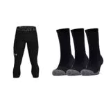 Under Armour UA HG 3/4, Leggings Uomo, Black White, L & UA HeatGear Crew