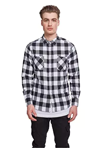URBAN CLASSICS Camicia in Flanella a Maniche Lunghe da Uomo