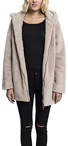 URBAN CLASSICS Giacca per Donna in Sherpa con Cappuccio
