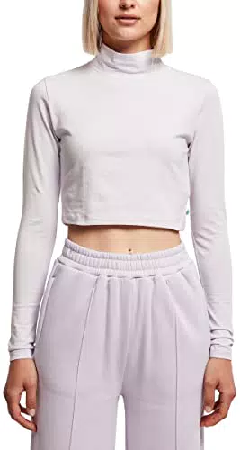 Urban Classics Ladies Organic Cropped Turtelneck Longsleeve T-Shirt