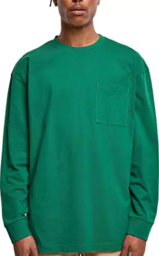 URBAN CLASSICS Maglietta Uomo Maniche Lunghe e Taschino Frontale