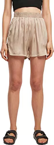 URBAN CLASSICS Pantaloncini Donna Eleganti in Raso a Vita Alta