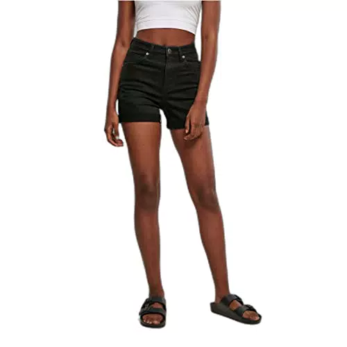 URBAN CLASSICS Pantaloncini Donna Vita Alta, Shorts Donna Jeans in BIO Cotone
