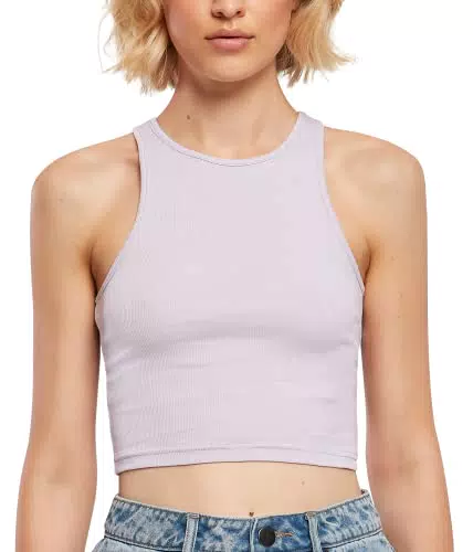URBAN CLASSICS Top Donna in Cotone Fresco, Top Corto a Costine