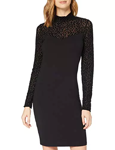 Urban Classics Vestito da Donna con Scollo a Tartaruga in Pizzo