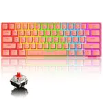 UrChoiceLtd Tastiera meccanica al 60% Tastiera Bluetooth 5.0 cablata/wireless Tastiera RGB arcobaleno retroilluminata a LED USB Type-C impermeabile Tastiera da gioco Tasti anti-ghosting