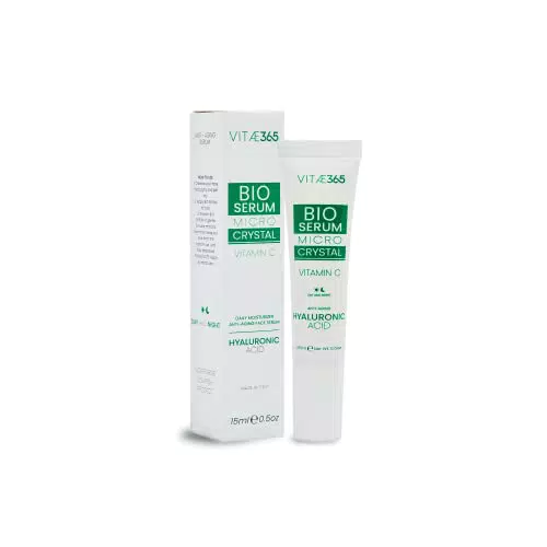 Vitae365 - Bio Siero Viso Acido Ialuronico - Tascabile 15ml - Made in Italy - Alta concentrazione - Antirughe Viso
