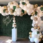 Wodasi 100 Pezzi Kit Pallone a Palloncino, Palloncini Bianchi e Oro Arco di Palloncini