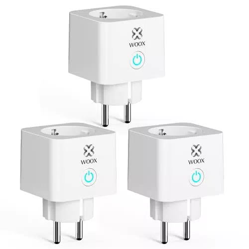 Woox Presa Intelligente con Monitoraggio del consumo di Energia, 3 Pezzi