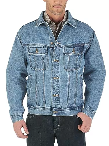 Wrangler Rugged Wear Men's Unlined Denim Jacket, Vintage Indigo