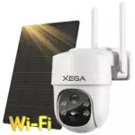 Xega Telecamera Wifi Esterno Senza Fili Solare, HD PTZ Telecamere con Pannello Solare Batterie