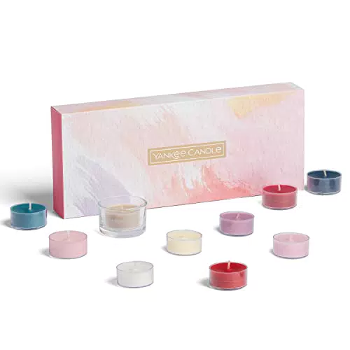 Yankee Candle Set regalo, 10 lumini profumati e supporto in confezione regalo
