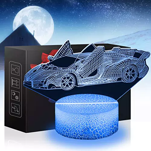 Zeaky Luce Notturna per Auto Sportiva 3D per Bambini