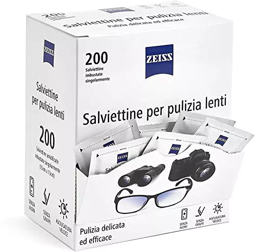 ZEISS Salviettine per Lenti Monouso - per Tutti i Tipi di Lenti