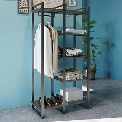 ZINUS Libreria Brock con Contenitore Sospeso, Libreria a 4 livelli