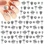 ZOOQUE 110 pezzi Croce Nail Art Unghie Decorativo Metallo 3D Punk Vintage Arte Delle Unghie Accessori per Donne Ragazze DIY Chiodo Decorazione Artigianale