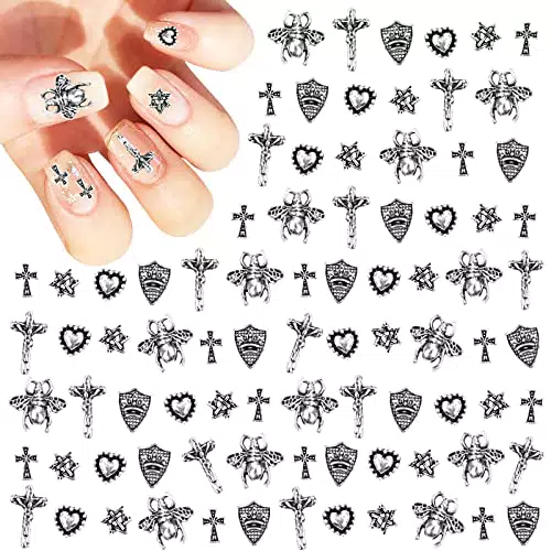 ZOOQUE 110 pezzi Croce Nail Art Unghie Decorativo Metallo 3D Punk Vintage Arte Delle Unghie Accessori per Donne Ragazze DIY Chiodo Decorazione Artigianale