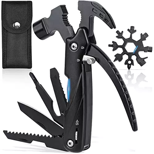 12 in 1 Multitool Coltello Multiuso con Artiglio Pinze Martello Cacciavite Apri per DIY Campeggio Caccia Pesca