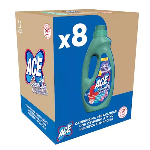 ACE Candeggina Gentile Profumata, Confezione da 8 Flaconi x 0