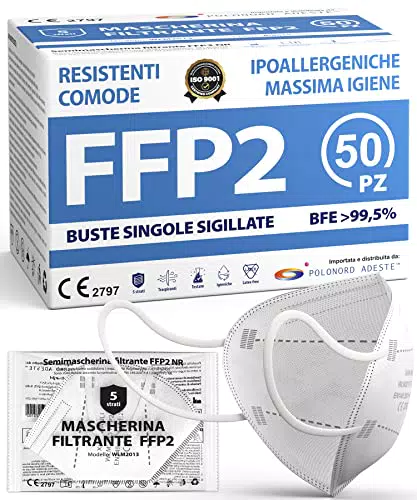 ADESTE - 50 Mascherine FFP2 Bianche Certificate CE