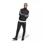 adidas 3 Stripes Tuta sportiva, Black, M