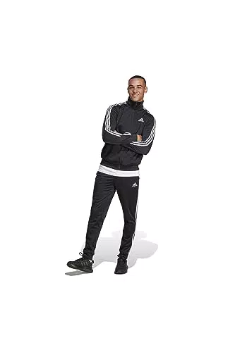 adidas 3 Stripes Tuta sportiva, Black, M