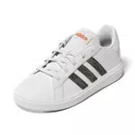 adidas Grand Court Lifestyle Lace Tennis, Sneakers, Ftwr White/Ftwr White/Screaming Orange