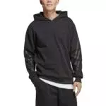 adidas IC6740 IC6740 Felpa con Cappuccio Uomo Black/Black Taglia L