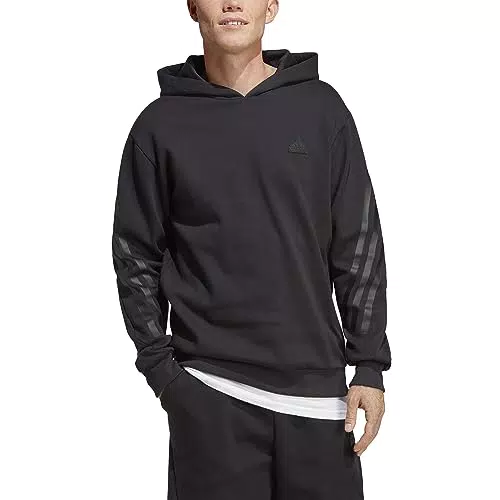 adidas IC6740 IC6740 Felpa con Cappuccio Uomo Black/Black Taglia L