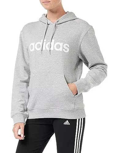 adidas IC6884 W Lin FT HD Maglia Lunga Medium Grey Heather/White S