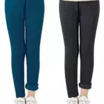 Adorel Leggings Felpati Pantaloni Termici Bambina Pacco da 2 Grigio