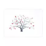 Albero delle Impronte digitali Libro degli Ospiti della Firma della Tela di DIY con l'inchiostro di 6 Colori per la Festa di Compleanno di Nozze