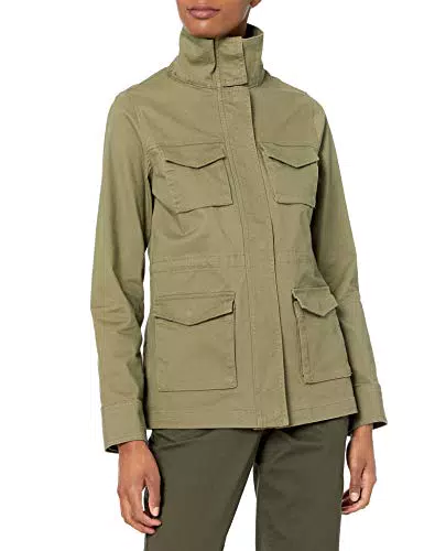 Amazon Essentials Giacca Utility Donna, Verde Oliva Slavato
