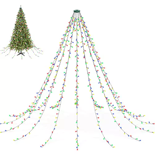aneeway Catena Luminosa per Albero di Natale 16x3m 480LED Catena Luminosa Lucine Albero Interno e Esterno