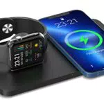 ANSTA Caricabatterie, caricabatterie wireless 2 in 1 caricabatterie a induzione stazione di ricarica compatibile con Galaxy S22/S21/S20/Note 20/10