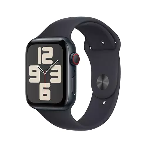 Apple Watch SE GPS + Cellular 44mm Smartwatch con cassa in alluminio color mezzanotte e Cinturino Sport mezzanotte - S/M. Fitness tracker
