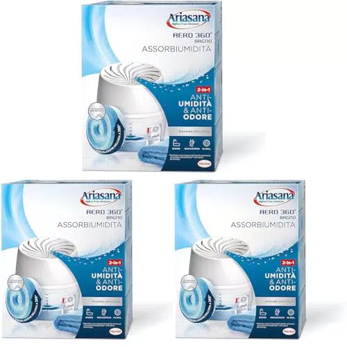 Ariasana Aero 360° Bagno Kit Assorbiumidità, 3 pezzi