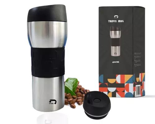 AUTERRE️ Thermos Mug 420 ml -tazza termica da viaggio per Caffè con coperchio a prova di perdite - tazza termica in acciao - bicchiere termico per conservazione caffe/tè ed altre